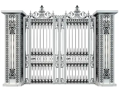 Wrought Iron Gate 3D model set 02 3D model