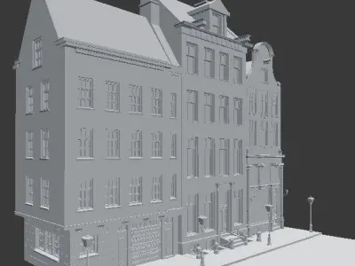 European Buildings Low-poly 3D model