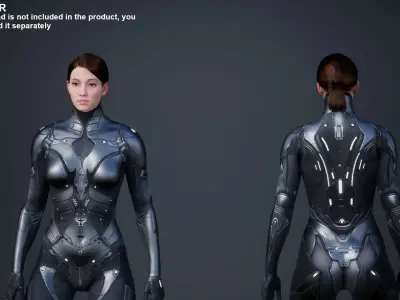 Sci-Fi Female 5 Low-poly 3D model