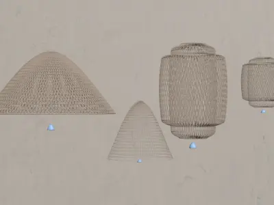 Rattan Pendant lamp 3D model