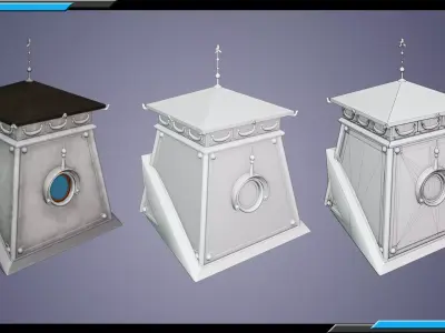 Building Architecture Element Textured Base Mesh 04 Low-poly 3D model