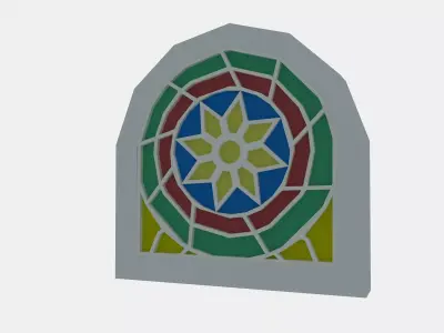 Traditional Yemeni Rose Window- Qamaria 3D model