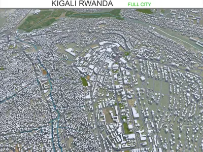 Kigali Rwanda 30km AI Low-poly 3D model
