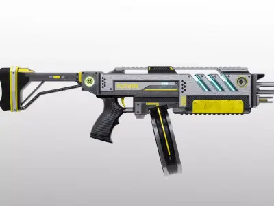 Sci-Fi Shotgun Low-poly 3D model