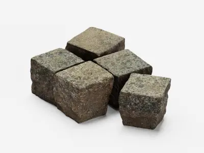 Pavestone Cobblestone High Poly PBR 3D model