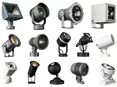 Outdoor spotlights 3D model