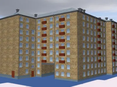 Flat house Low-poly 3D model buy
