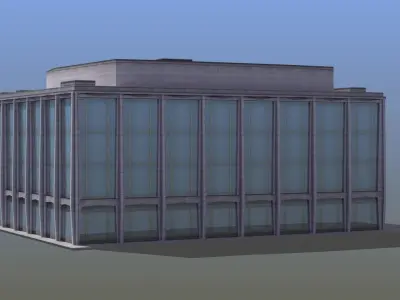 Modern Glass Building Low-poly 3D model