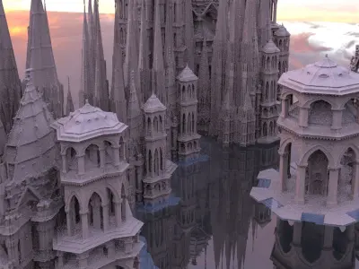 Elven city lothlorian Kitbash collection 3D model