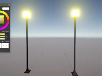 Streetlight 2 Variants - Hiking Trail Light - Unity Ready Low-poly 3D model