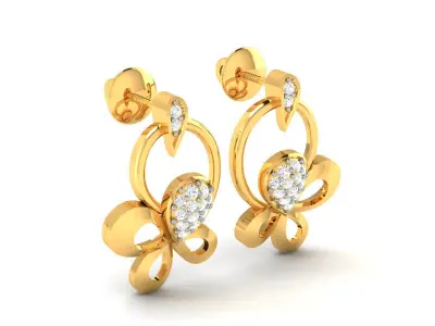Women Pendant Earrings Set 3dm stl FBX OBJ Render Detail 3D print model order