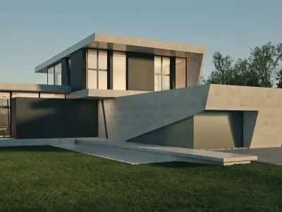 Exterior House Scene 3 - Marble House 3D model