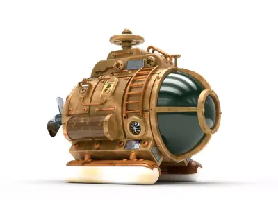 Steampunk Submarine 3D model