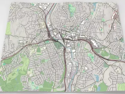 Cityscape Waterbury Connecticut United States 3D model