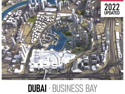 Dubai - Business Bay Low-poly 3D model