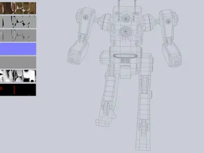 Steampunk mech Low-poly 3D model purchase