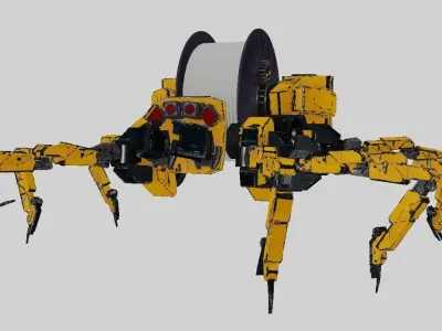 Mechanical spider Low-poly 3D model