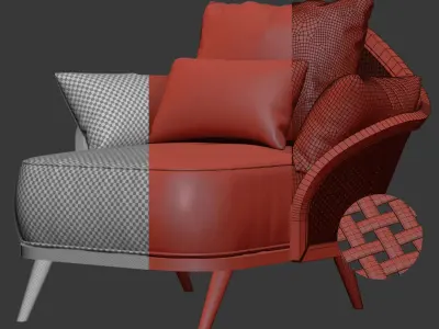 Garden lounge armchair WML 3D model