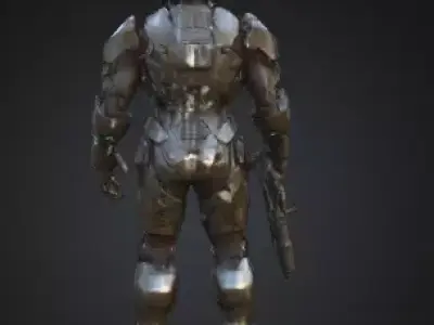 Futuristic Sci Fi Combat Exosuit High Detail 3D Character Model 3D model