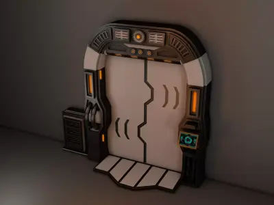 Sci Fi Door 3D model 5