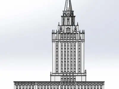 Hotel Leningradskaya Moscow 3D model