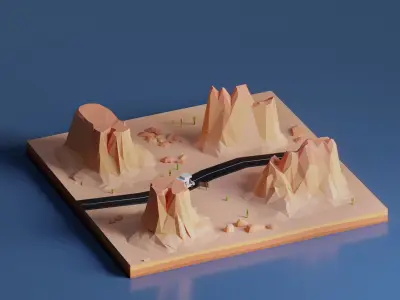 Monument Valley Low-poly 3D model