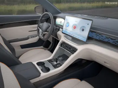  Panoramic Roof Electric SUV Black Rigged for Cinema 4D 