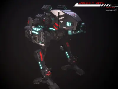 Assault Mech Lowpoly Low-poly 3D model