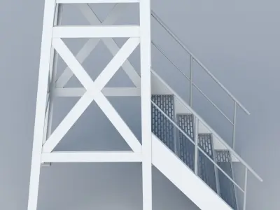 Weather meteo station building low poly Low-poly 3D model