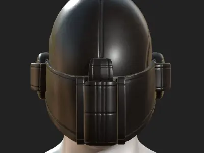 Gas mask respirator scifi futuristic 3d model  Low-poly 3D model