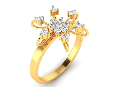 Diamond Ring For Women 3d Print Model 3D print model 10