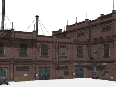 Old factory Low-poly 3D model