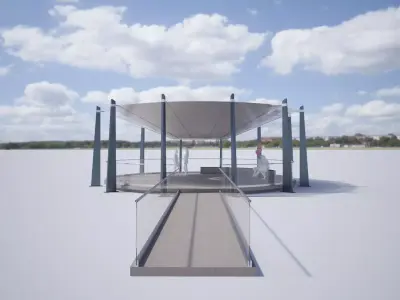 Circular Deck Viewing Platform 3D model