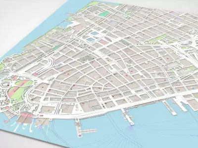Cityscape New York USA fragment city Strets and roads  3D print model