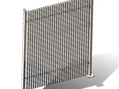 Steel pipe railing 3D model