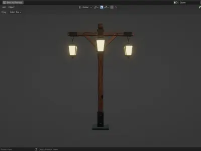 Lamp Post - 4 Sided - 3D model