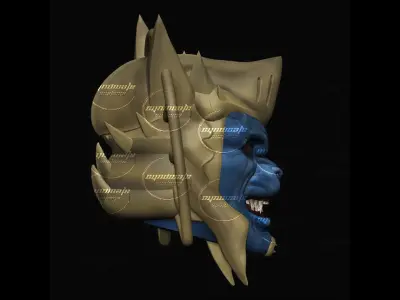 Goldar Custom Helmet digital 3D model ready for download  3D model