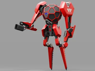 HEXA MOSQUITO DROID  rigged character 3D model
