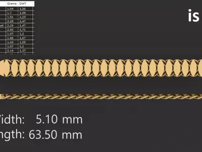 Mens Bracelet Gents light weight Bracelets chain 3DPrint Model 3D print model