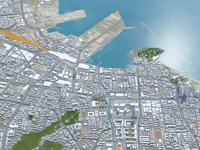 Yantai Shandong China 150km Low-poly 3D model