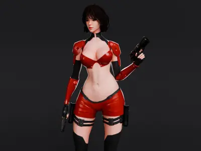 Cyberpunk Female Zhora  Low-poly 3D model