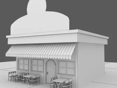 Cartoon Cafe  3D model