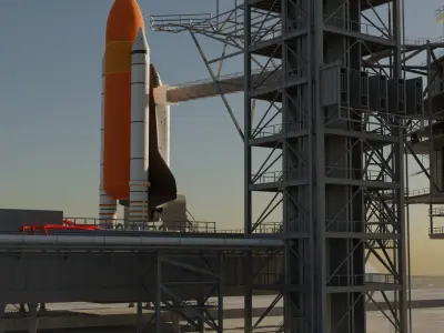 Kennedy Space Center Launch Complex 39-A  Low-poly 3D model