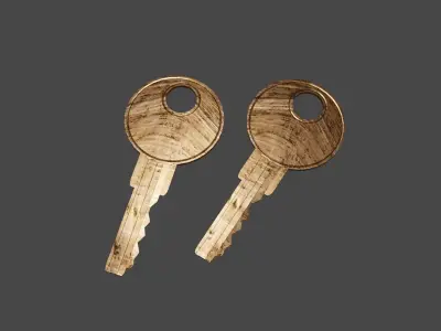 A key wooden 3D model