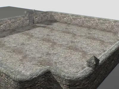 Stone wall pack 1 Low-poly 3D model