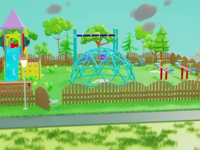 Kids Play Ground Low-poly 3D model