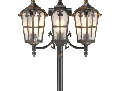 Darkaway Outdoor Lamp Post Light with GFCI Outlets 3D model