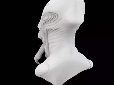 Alien Space Monk Figurine 3D print model