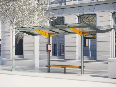 Small bus shelter 3D model