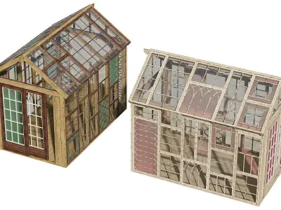 Aged frame greenhouse 3d model 3D model